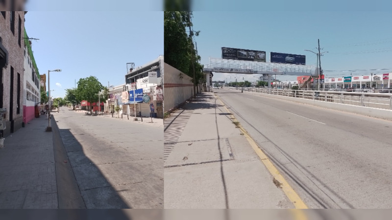 Desiertas calles de Culiacán, Sinaloa, por balaceras, bloqueos y movilización de hombres armados 