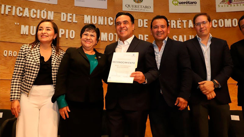 Distinguen al Municipio de Querétaro por ser Promotor de la Salud 