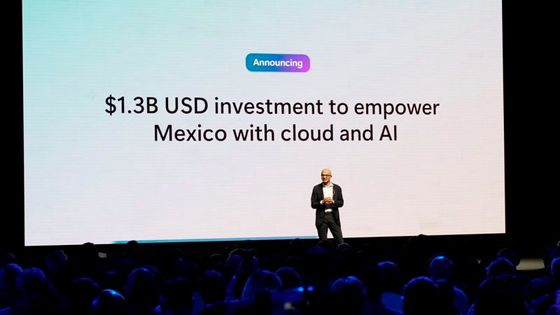 Microsoft invierte mil 300 mdd en México en infraestructura de Nube e IA 