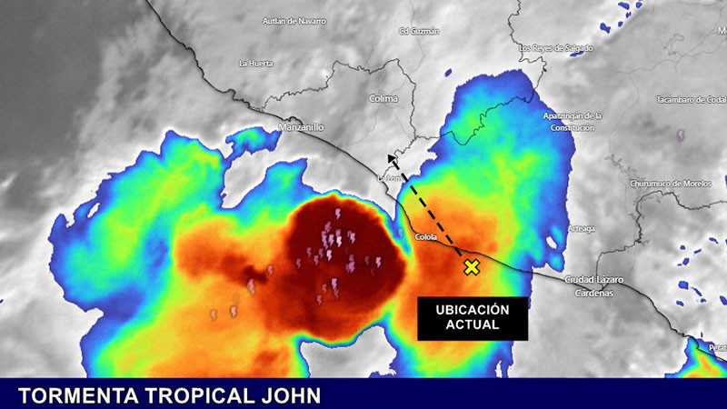 Tormenta tropical John impactó a Michoacán en Aquila  