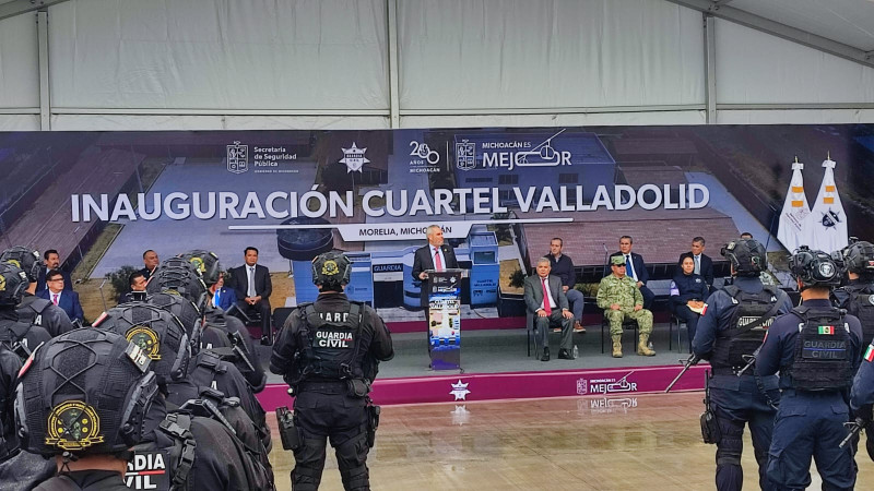 Inauguran Cuartel Valladolid de la Guardia Civil; beneficiará a un millón de michoacanos 