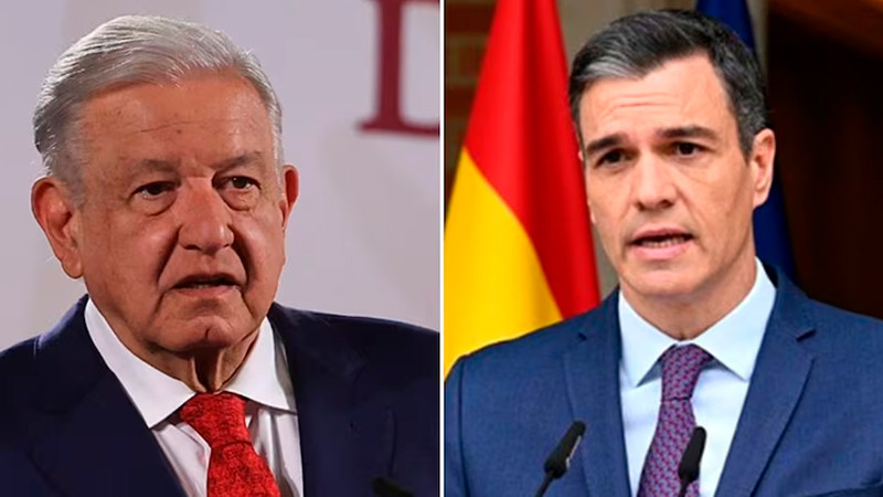 Acusa AMLO a Pedro Sánchez de ofender a Sheinbaum al sugerir que es "manipulable" 