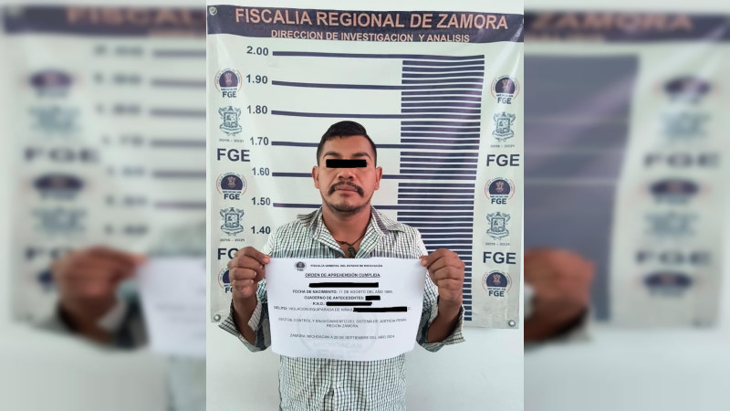 Detienen a presunto abusador de dos niñas en Zamora, Michoacán  