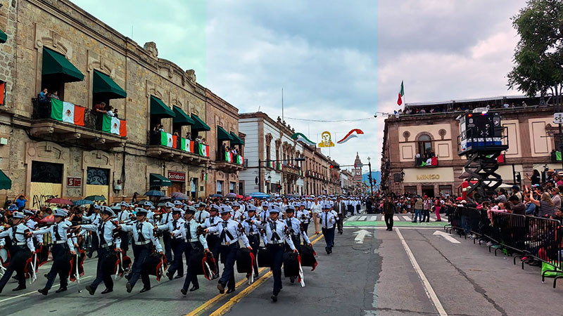 Participan cerca de 10 mil personas en desfile conmemorativo del 259 aniversario de Natalicio de José María Morelos 