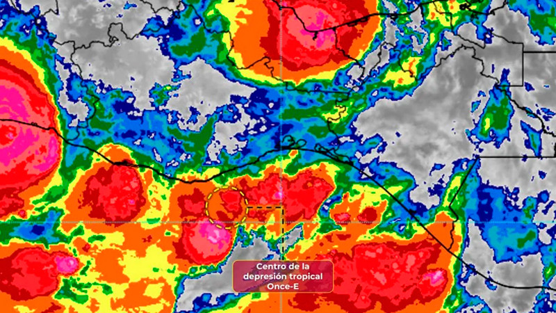 Depresión tropical 'Once-E' se acerca a Chiapas y Oaxaca 