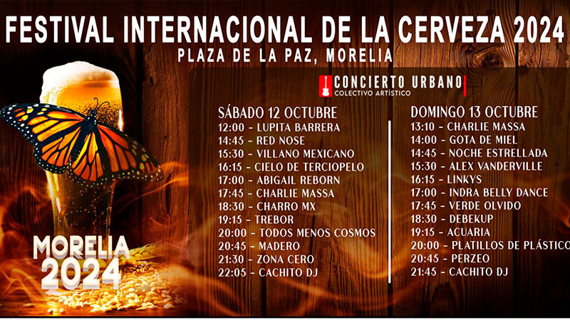 Más de 20 bandas musicales deleitarán a asistentes al Festival Internacional de la Cerveza Morelia  