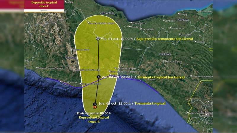 La Depresión Tropical Once-E podría impactar las costas de Oaxaca esta noche: Potencial de afectaciones en zonas vulnerables 