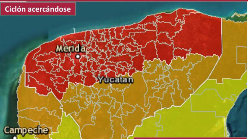 Declaran 69 municipios de Yucatán en alerta roja ante paso del huracán Milton