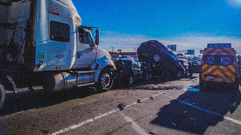 Aparatosa carambola en la autopista federal 57 México- Querétaro 