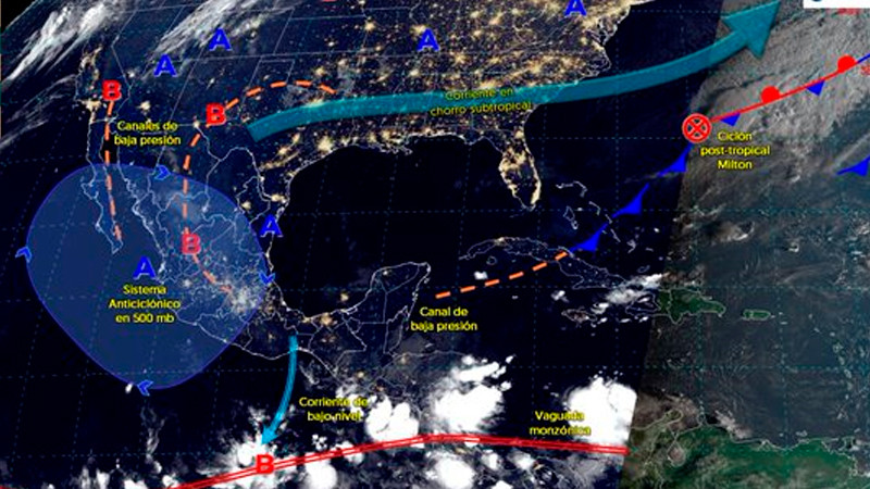 Prevén lluvias puntuales fuertes en Veracruz, Tabasco y Chiapas 