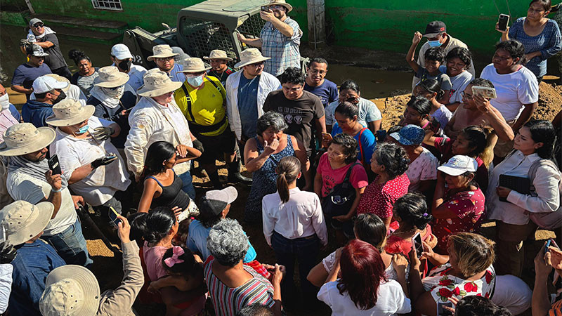 Realiza visita Claudia Sheinbaum a damnificados por huracán John en Acapulco