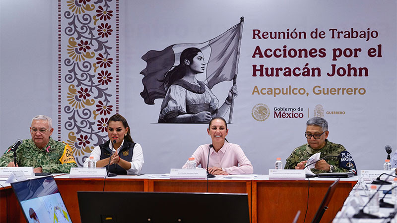 Realiza visita Claudia Sheinbaum a damnificados por huracán John en Acapulco