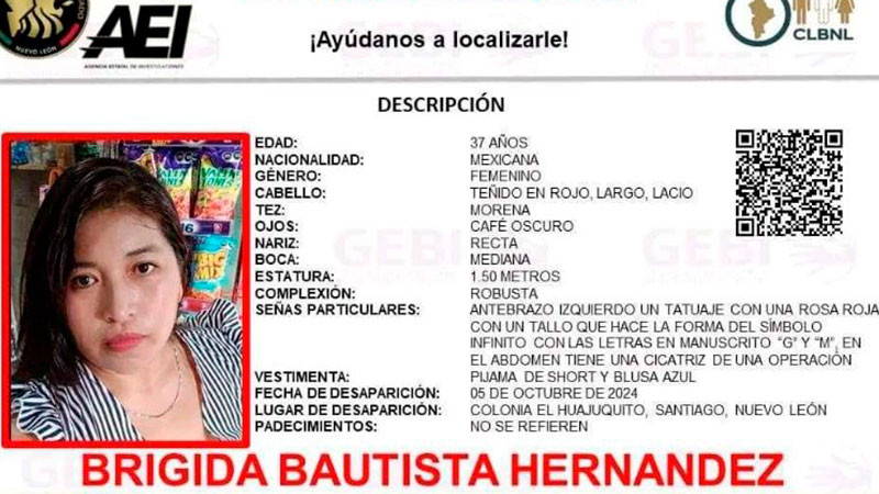 Localizan el cuerpo sin vida de trabajadora del hogar reportada como desaparecida en Nuevo León 