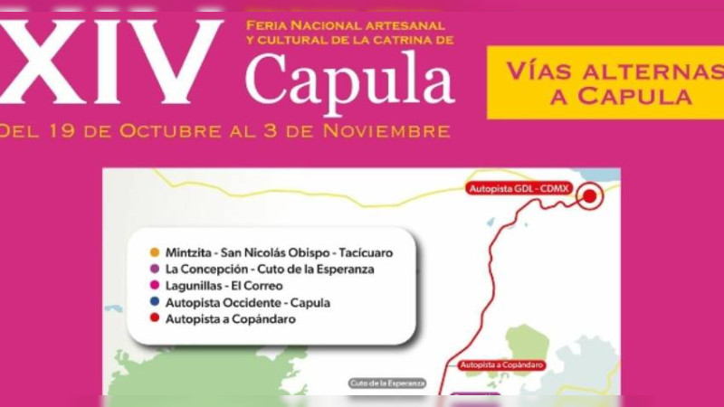 ¿Vas a la Feria de la Catrina? Conoce las rutas alternas para llegar a Capula 