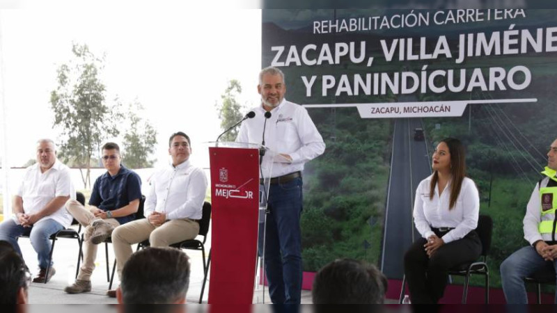 Inaugura Bedolla rehabilitación de carretera Zacapu-Panindícuaro para beneficio de 100 mil personas 