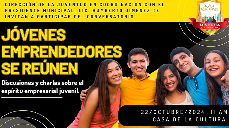 Los Reyes invita a jóvenes a participar en el conversatorio “Jóvenes Emprendedores se Reúnen” 