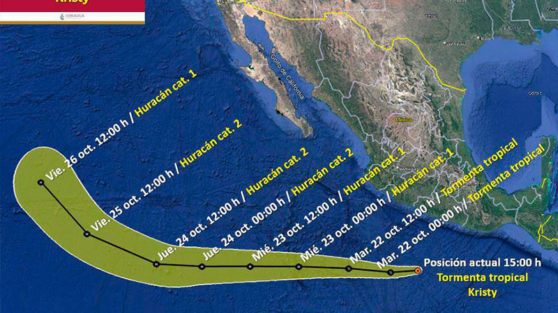 Alertan por tormenta tropical Kristy; provocará lluvias en Guerrero y Michoacán 