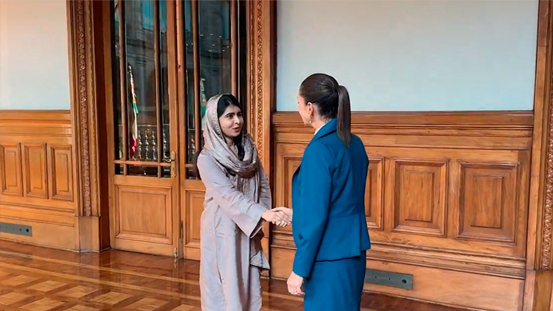 Sheinbaum se reúne con Malala Yousafzai en Palacio Nacional 