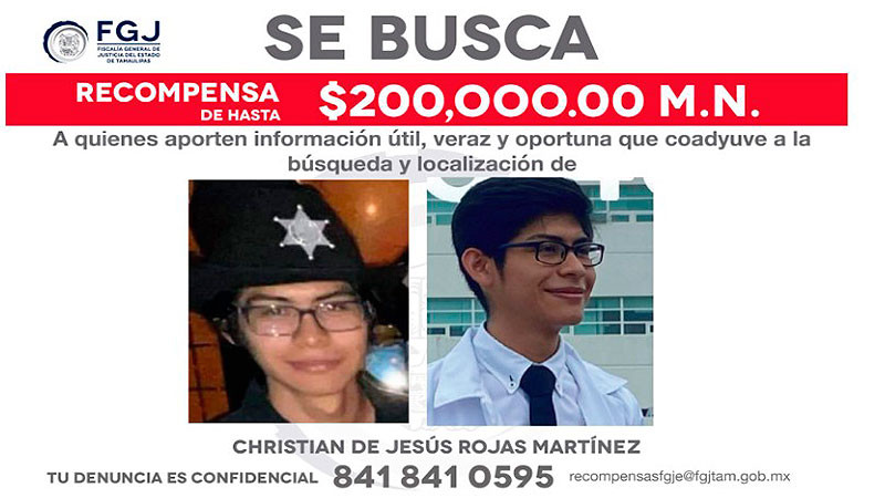 Por agresión física a su novia, es buscado Christian de Jesús Rojas en Tamaulipas