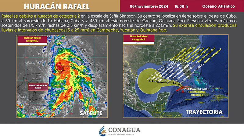 Levantan Alerta Azul por huracán ‘Rafael’ en Quintana Roo   