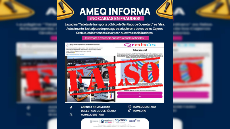 Alertan por nueva estafa en página ‘fake’ de Qrobús 