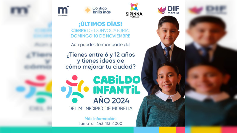 Últimos días para que niñas y niños participen en Cabildo Infantil 2024 de DIF Morelia 