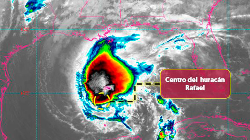 Huracán Rafael llega a México y afecta a estos tres estados; continúa en categoría 2 