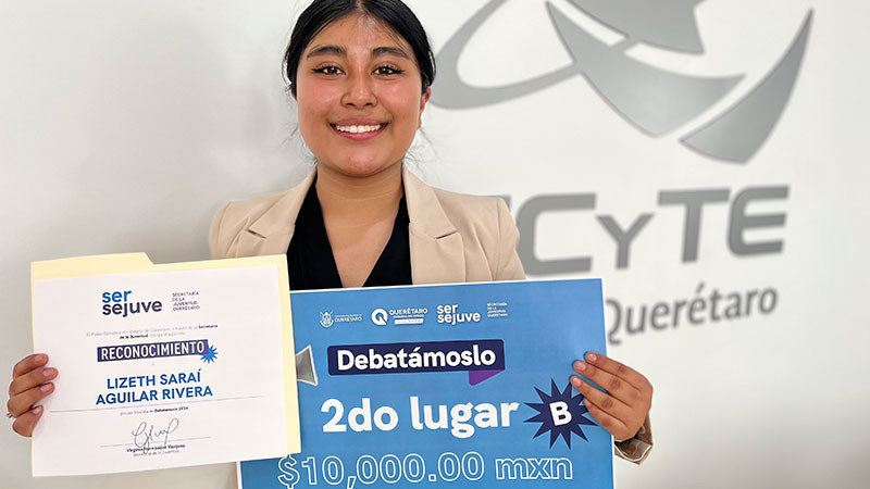 Gana estudiante de CECyTEQ segundo lugar en Debatámoslo 2024 