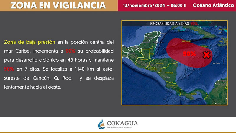 Protección Civil vigila potencial ciclón en el mar caribe  