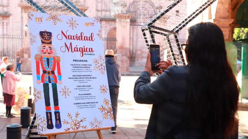 Alfonso Martínez y Paola Delgadillo presentan actividades de la 'Navidad Mágica en Morelia' 