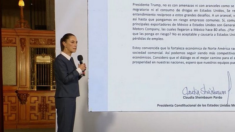 Claudia Sheinbaum responde a Trump con carta ante amenaza de aranceles 