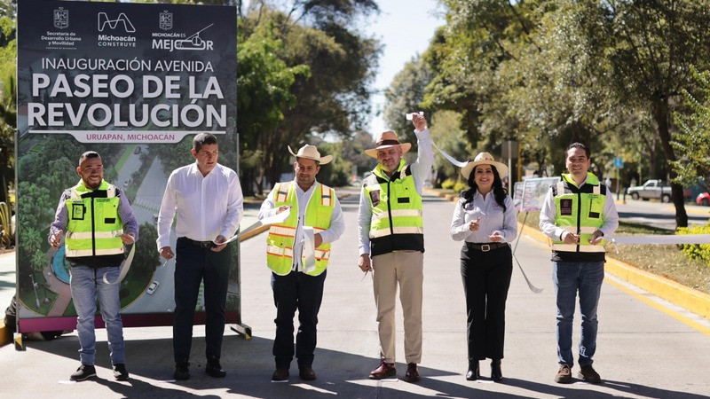 Inaugura Bedolla rehabilitación de avenida Paseo de la Revolución en Uruapan 