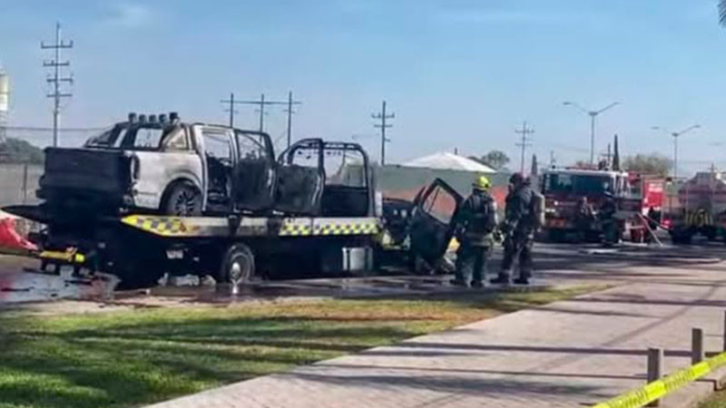 Sujetos armados queman grúa y camioneta en Culiacán, Sinaloa 