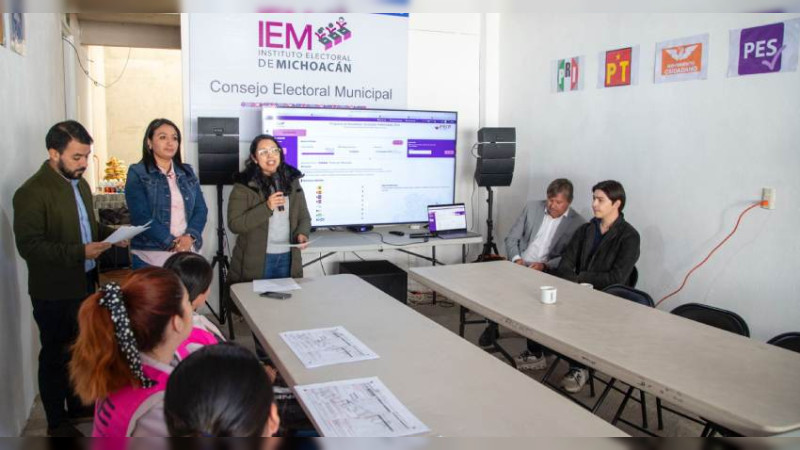 IEM realiza simulacro final del PREP en Irimbo con el 100 por ciento de actas computadas 