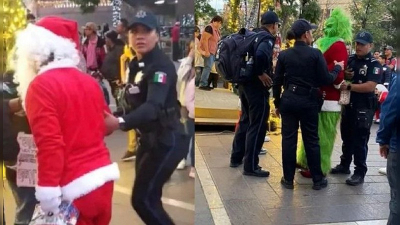 Como de película: Grinch y Santa Claus se enfrascan a golpes en Aguascalientes 