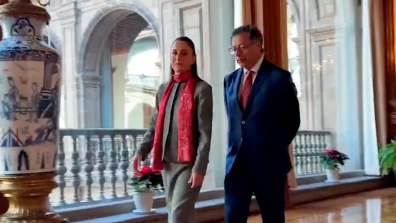 Sheinbaum se reúne con Gustavo Petro en Palacio Nacional 