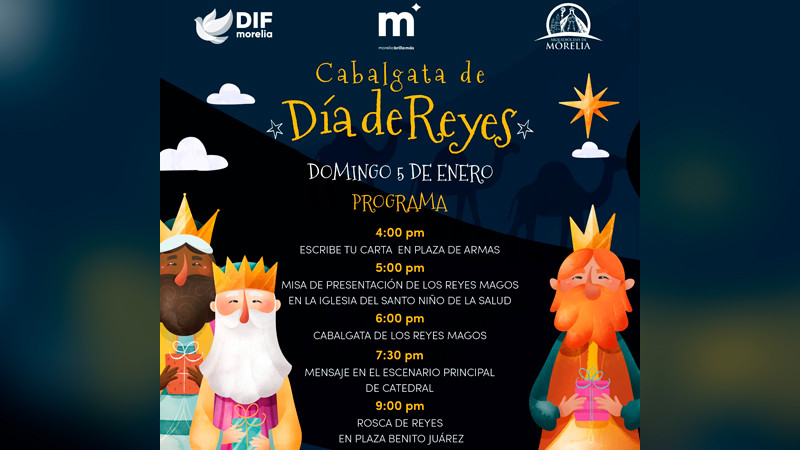 Gobierno de Morelia presenta programa de la Cabalgata de Reyes Magos 