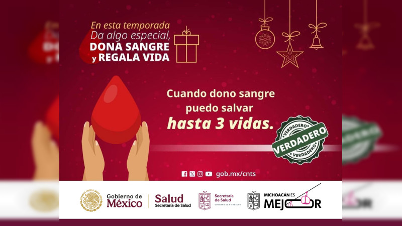 Sector salud en Michoacán se suma a campaña nacional de donación de sangre 