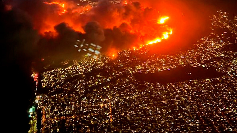 Sube a 10 número de muertos por incendios en Los Ángeles; hay más de 10 mil estructuras destruidas 