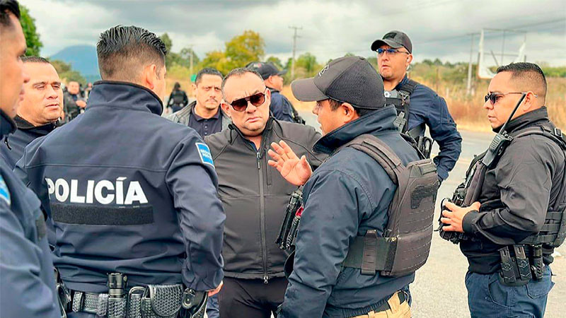 La SSP Michoacán, refuerza por aire y tierra la operatividad en la región de Tangamandapio 