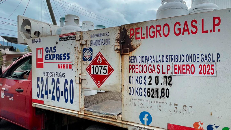 Reportan leve aumento en precio del gas LP, en Uruapan, Michoacán 