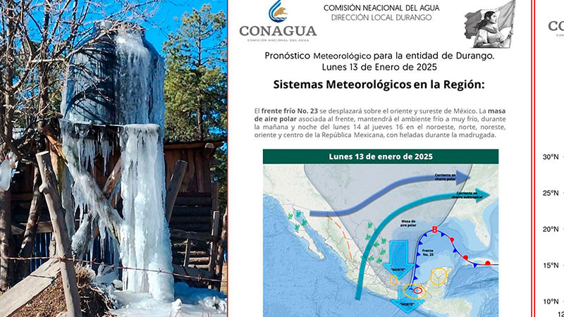 Se congela Durango; registra hasta -17 grados centígrados 