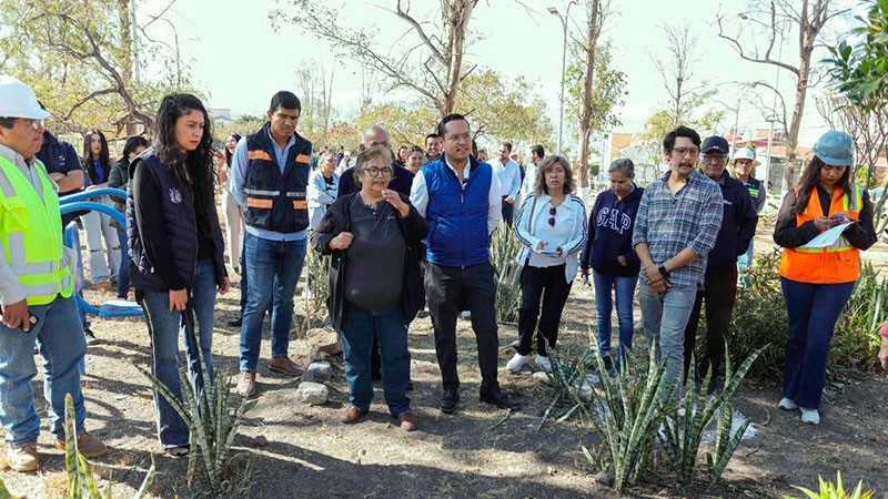 Continúan la rehabilitación de parque en Corregidora, Querétaro  