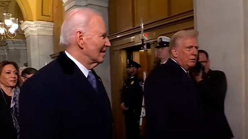 Trump llega al Capitolio para jurar como presidente de EEUU 