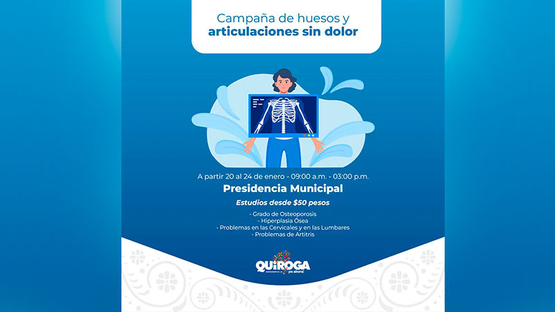 Inicia campaña “Huesos y Articulaciones Sin Dolor” en Quiroga 