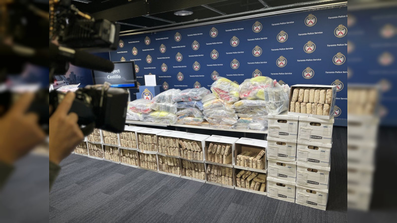 Aseguran 835 kilos de cocaína en Toronto; CJNG llega a Canadá con el mayor cargamento de su historia 