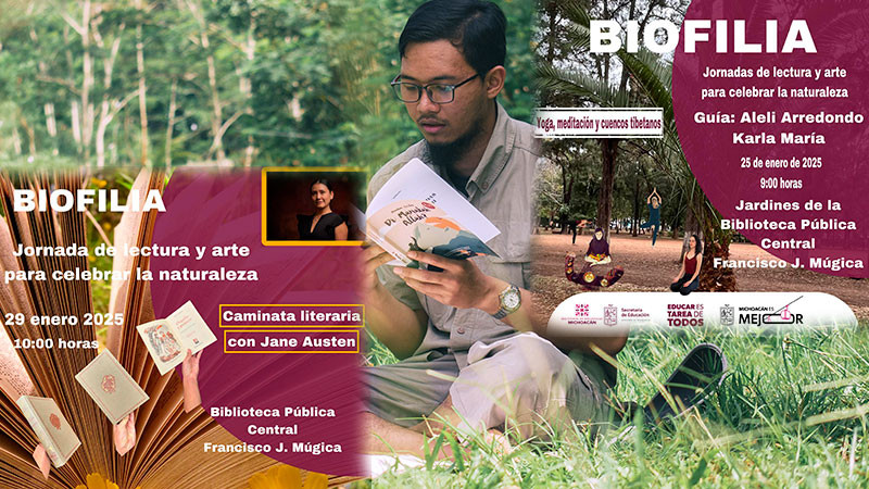 La SEE de Michoacán invita a la jornada de lectura y arte para celebrar la naturaleza “Biofilia” 