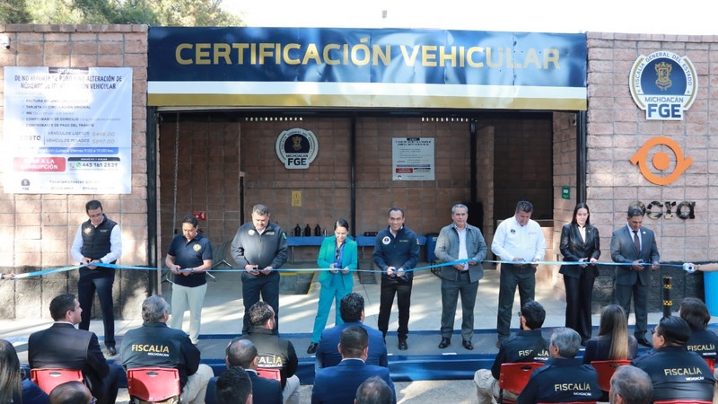 Inaugura Fiscalía del Estado de Michoacán Centro de Certificación Vehicular 