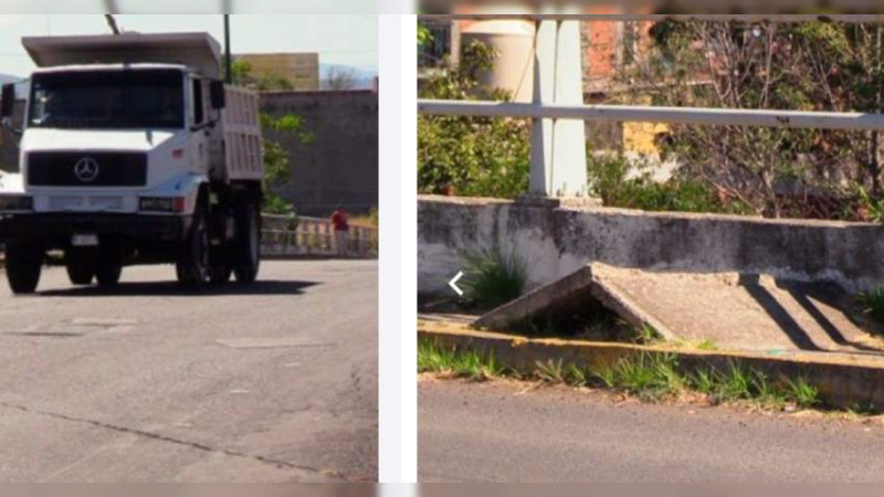 Avenida Río Grande, en capital michoacana, tiene hundimientos que dificultan movilidad 