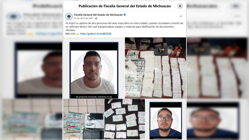 Tiene turbio pasado titular de la Policía Auxiliar de Michoacán: Detenido con equipo para falsificar 